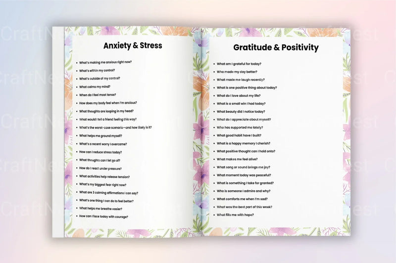 Mental Health Prompts for Well-being - CraftNest - Digital Crafting and Art