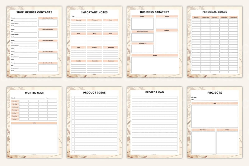 Entrepreneur Side Hustle Organizer - CraftNest - Digital Crafting and Art