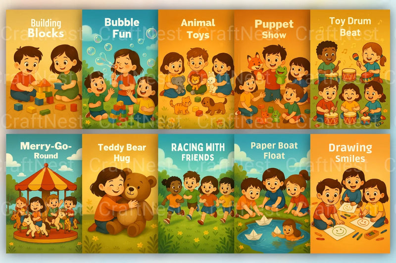Kids Playtime Picture Book - CraftNest - Digital Crafting and Art