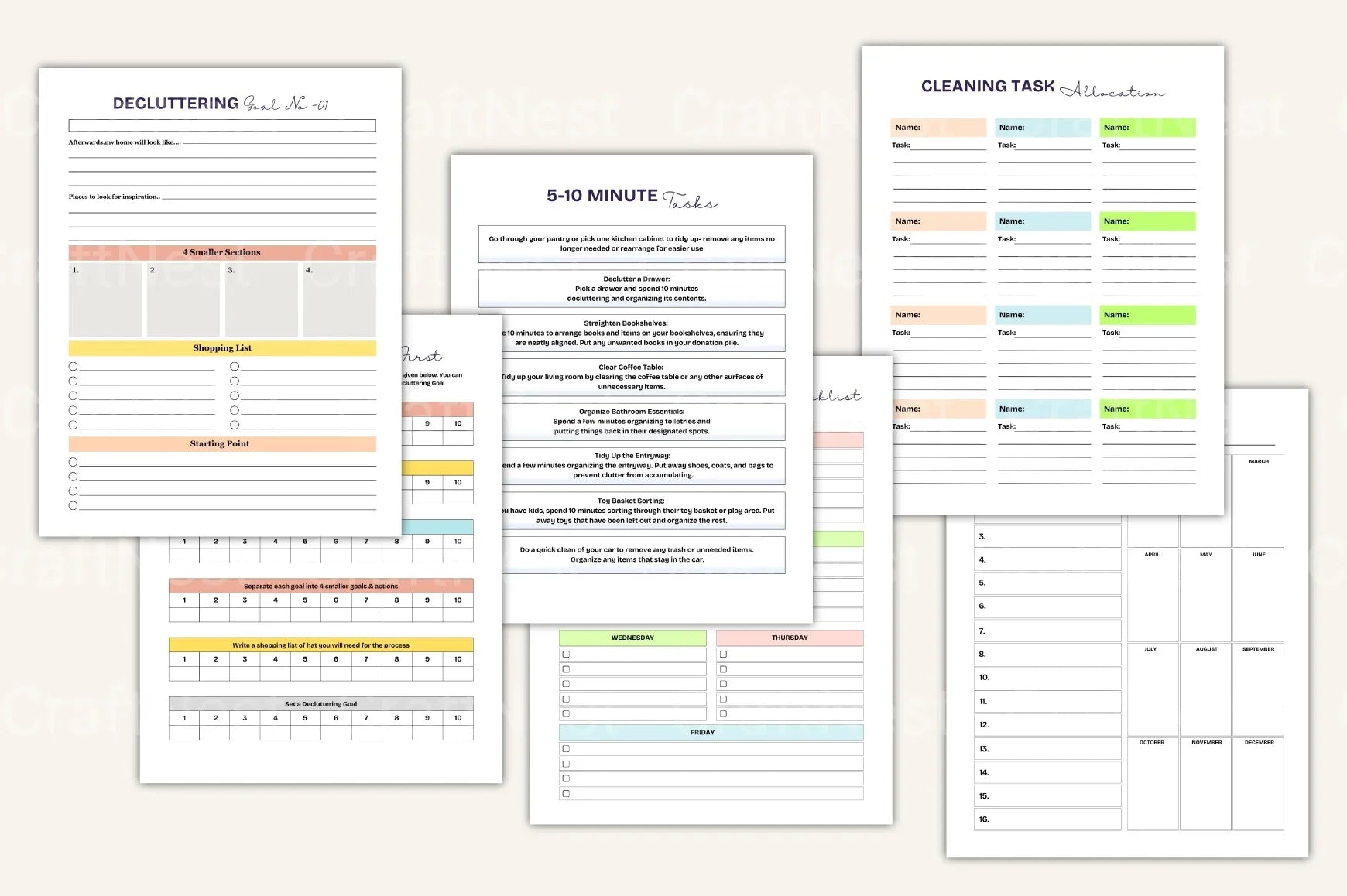 Decluttering Organizer Planner - CraftNest - Digital Crafting and Art