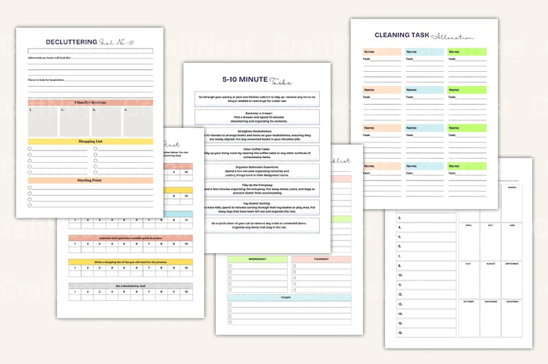 Decluttering Organizer Planner - CraftNest - Digital Crafting and Art