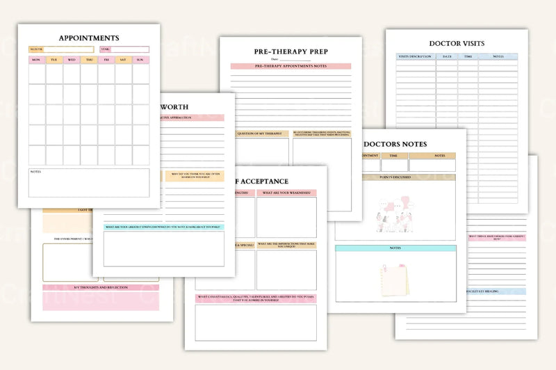 Therapy Worksheet Mega Pack - CraftNest - Digital Crafting and Art