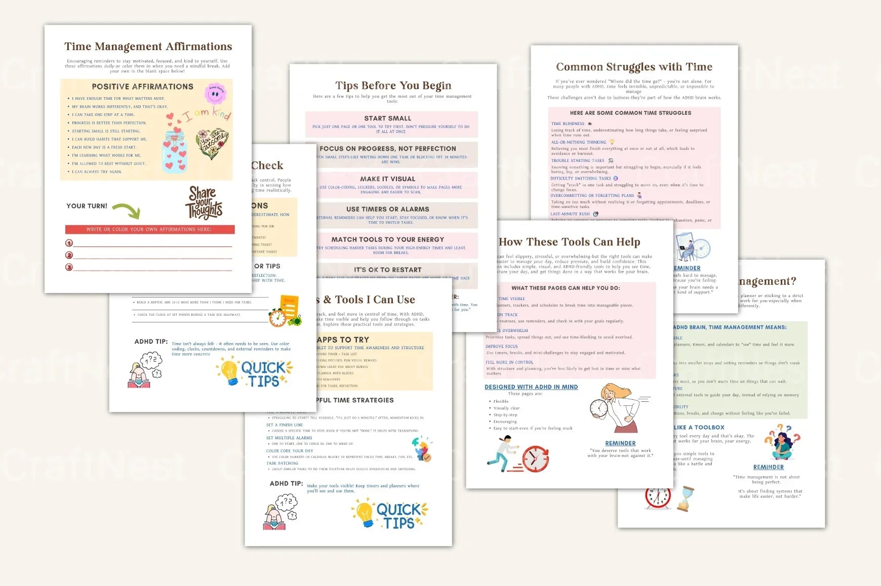 Effective ADHD Time Management Worksheets - CraftNest - Digital Crafting and Art