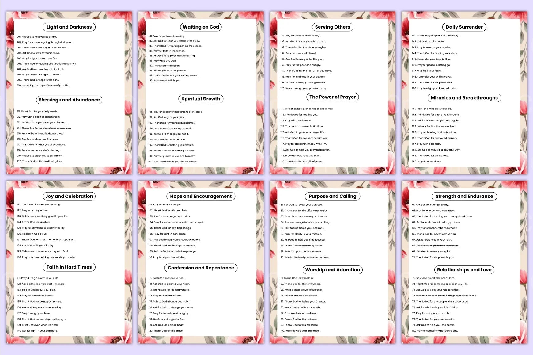 Prayer Prompts Guide for Inspiration - CraftNest - Digital Crafting and Art