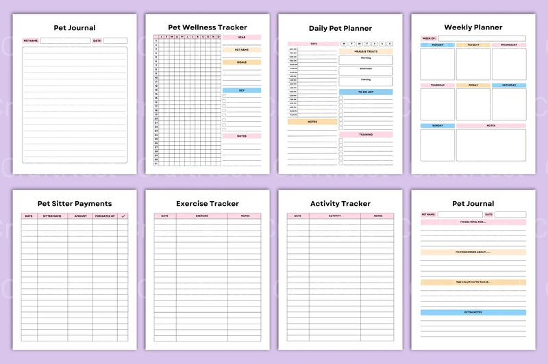 Pet Care Planner: Organize Your Pet's Health & Schedule - CraftNest - Digital Crafting and Art