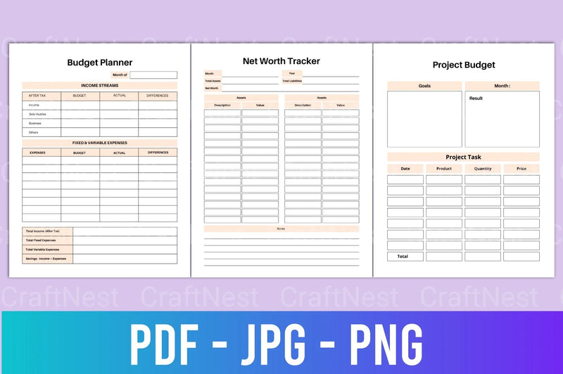 Budget Planner Template - CraftNest - Digital Crafting and Art