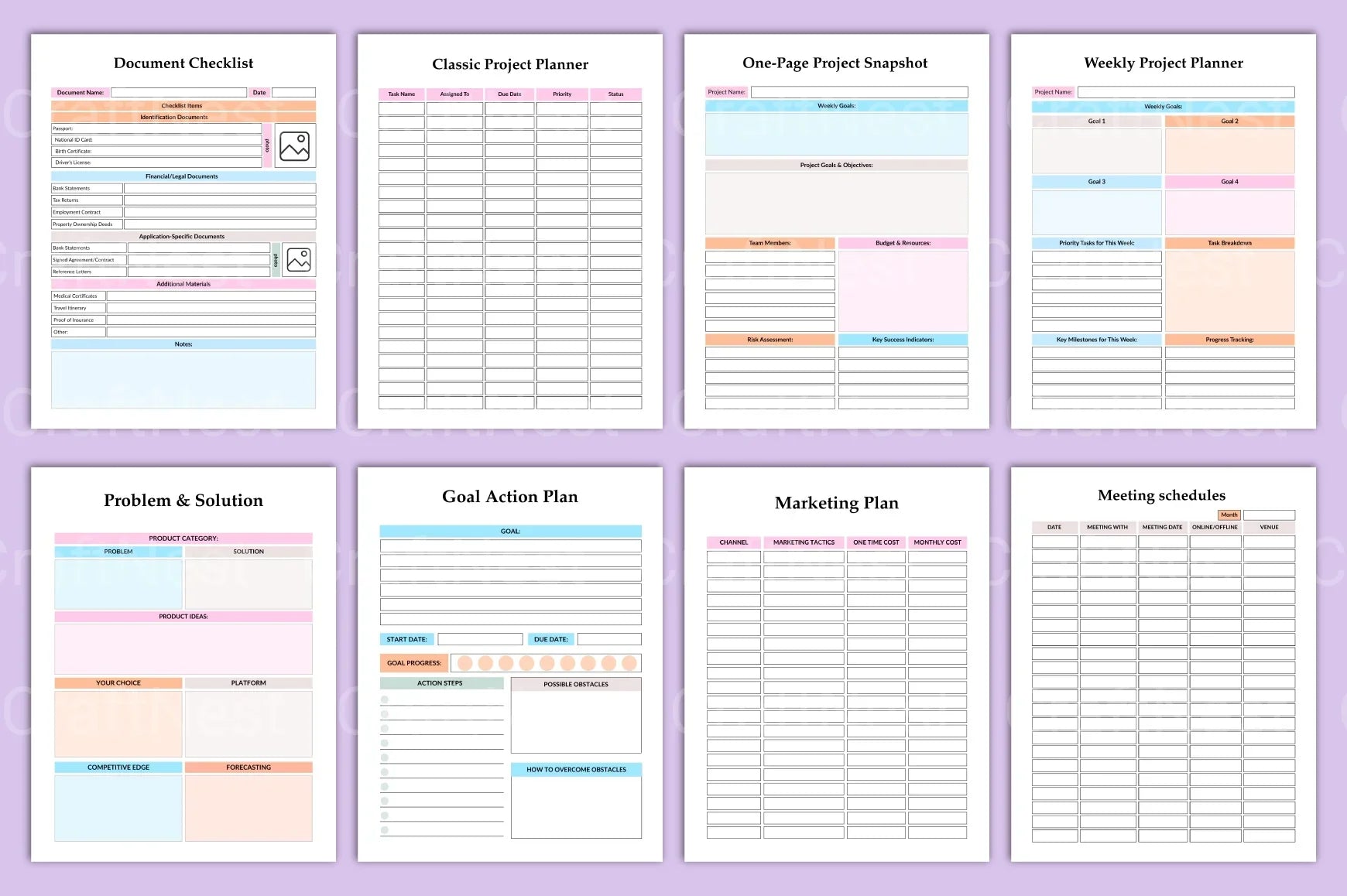 Project Management Planner - CraftNest - Digital Crafting and Art