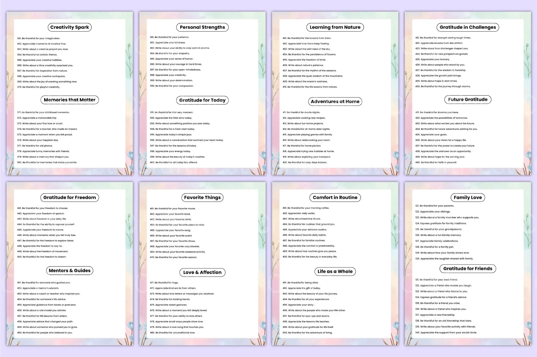 Gratitude Prompts for Daily Reflection - CraftNest - Digital Crafting and Art