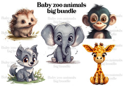 Baby Animals Zoo Clipart - CraftNest