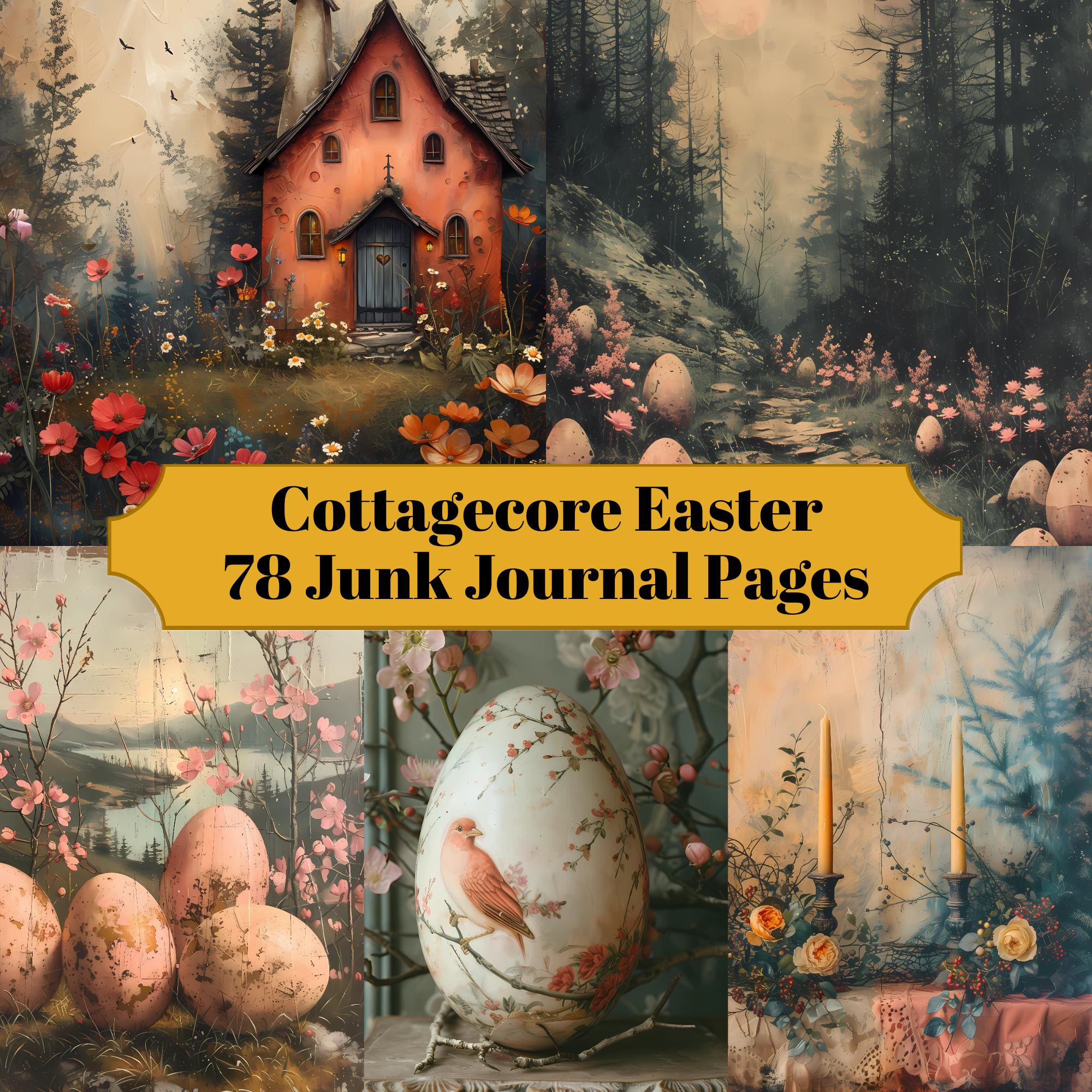 Cottagecore Easter Junk Journal Pages - CraftNest