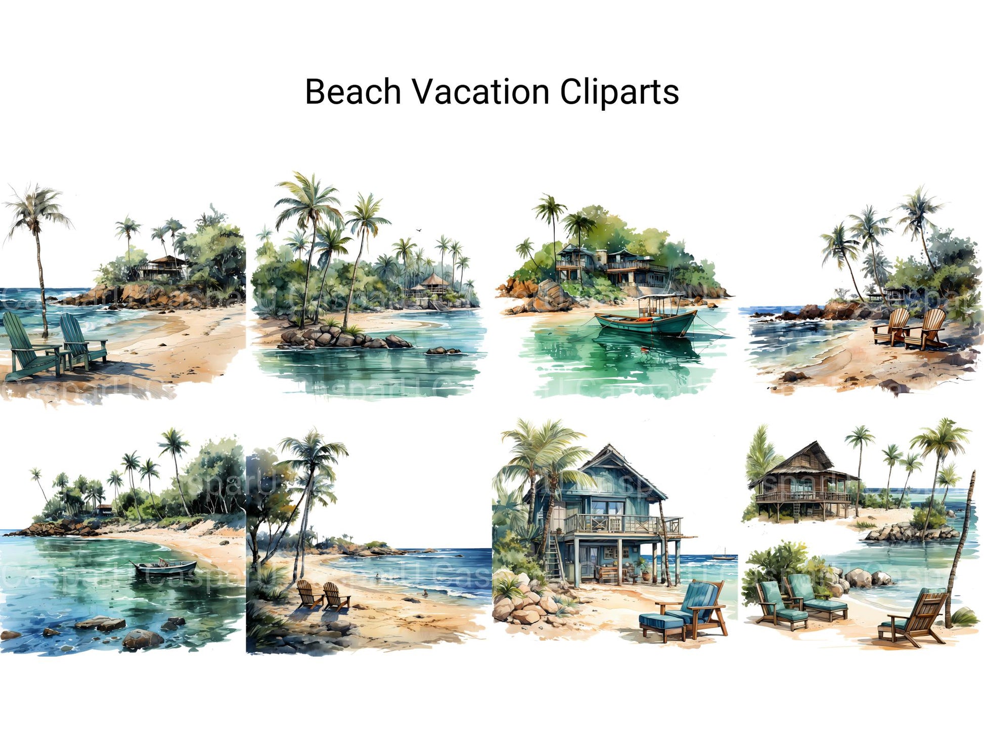 Beach Vacation Clipart - CraftNest