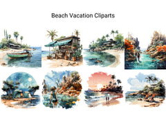 Beach Vacation Clipart - CraftNest