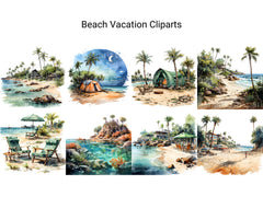 Beach Vacation Clipart - CraftNest