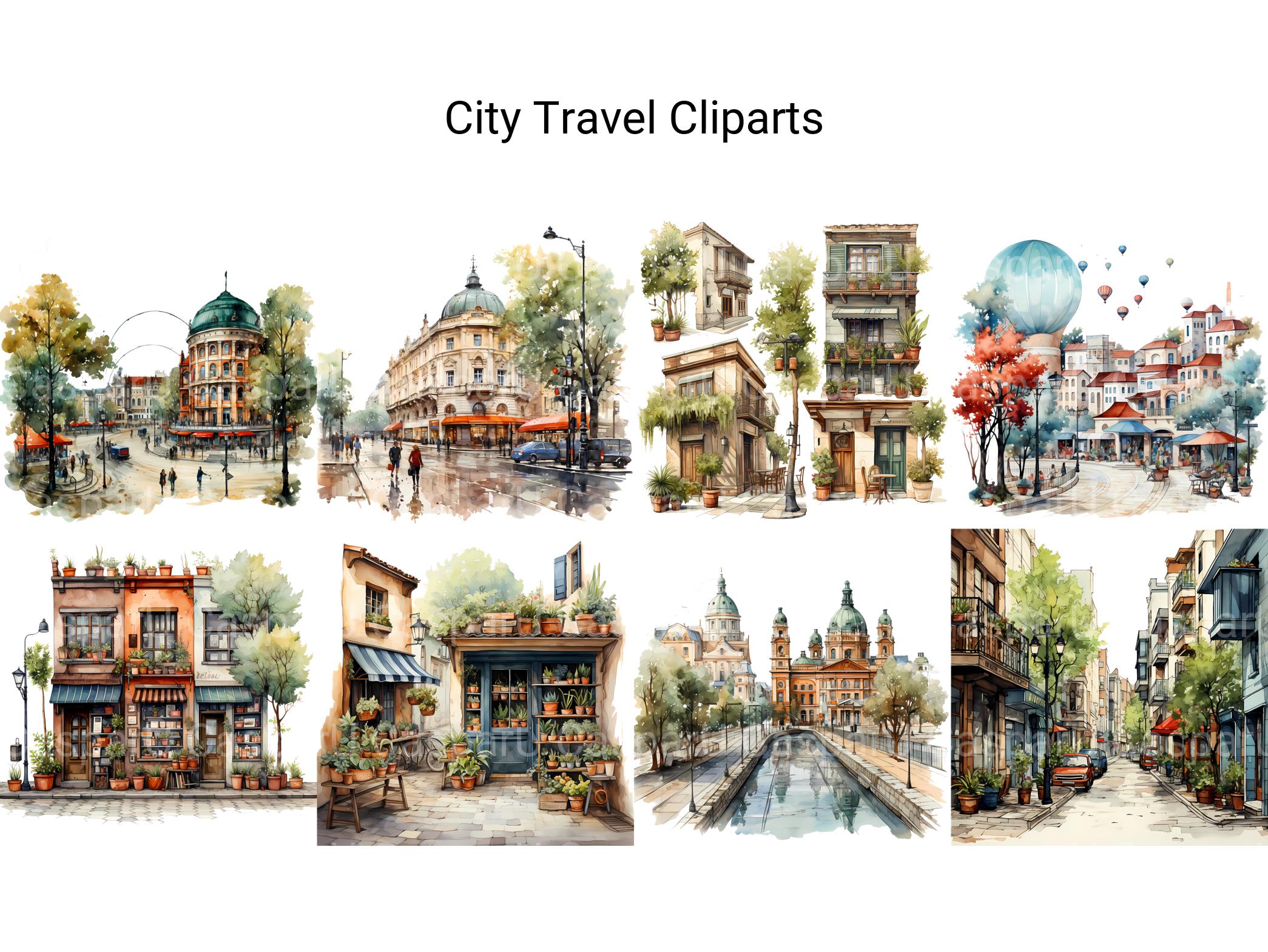 City Travel Clipart - CraftNest