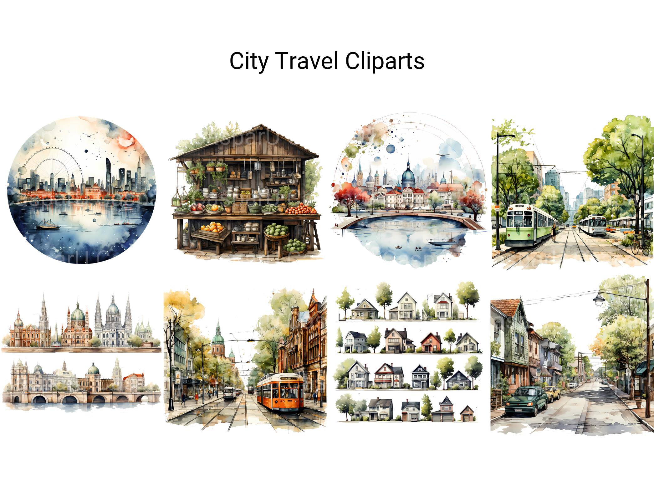 City Travel Clipart - CraftNest