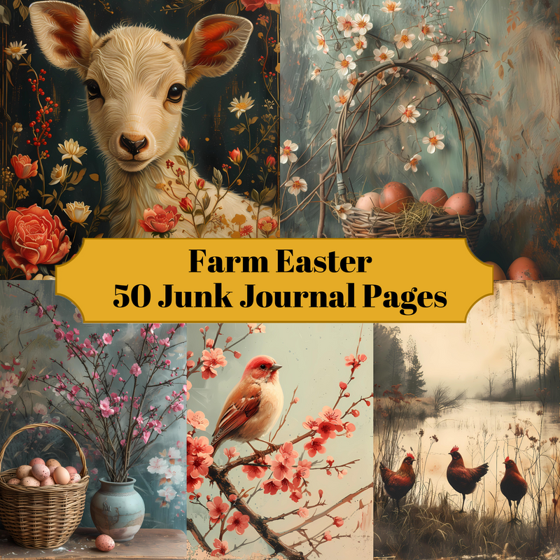 Farm Easter Junk Journal Pages - CraftNest