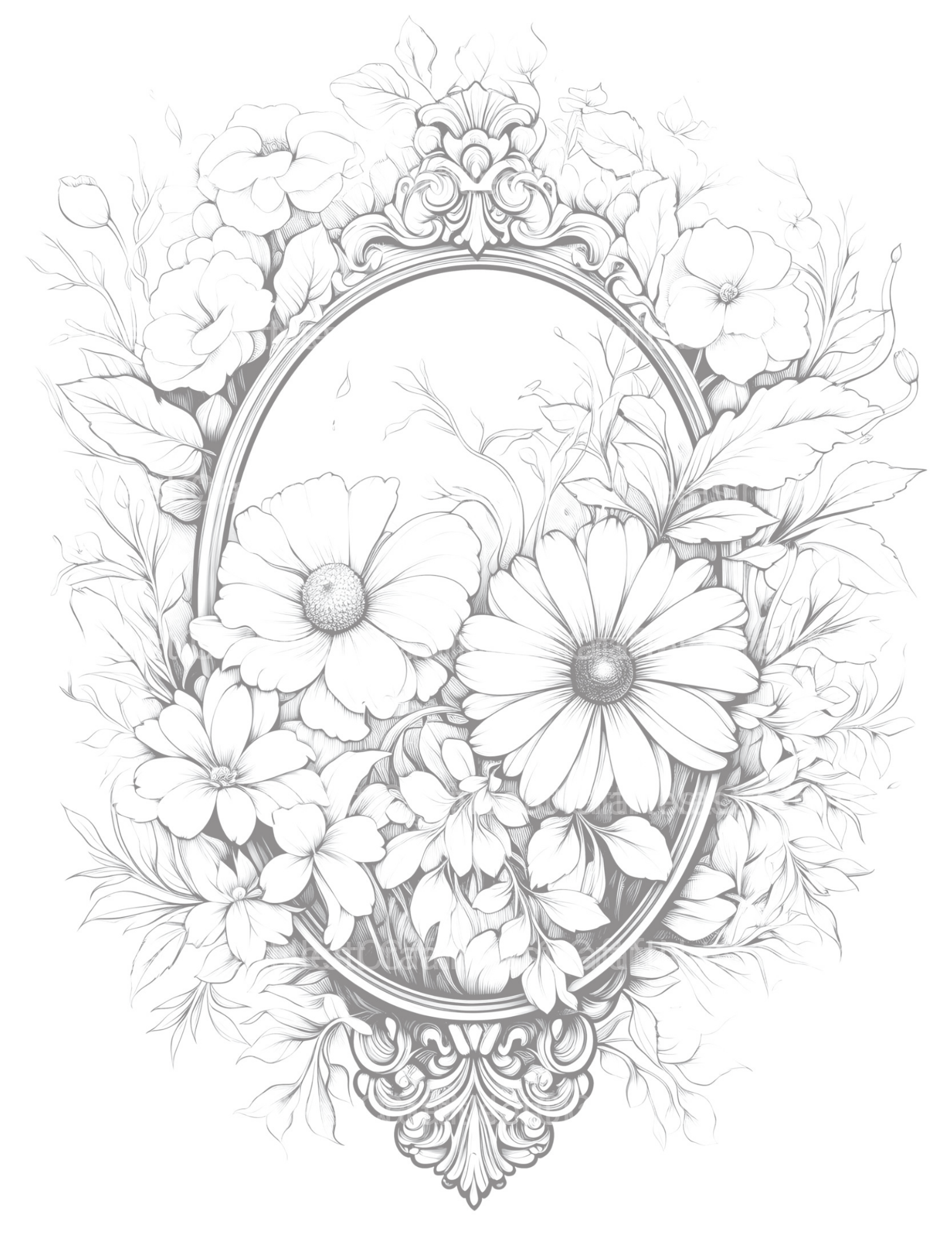 Blooming Mirror Coloring Book - CraftNest - Digital Crafting and Art