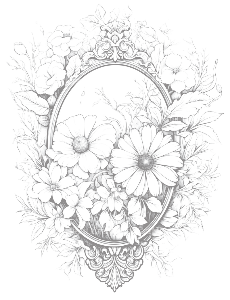 Blooming Mirror Coloring Book - CraftNest - Digital Crafting and Art