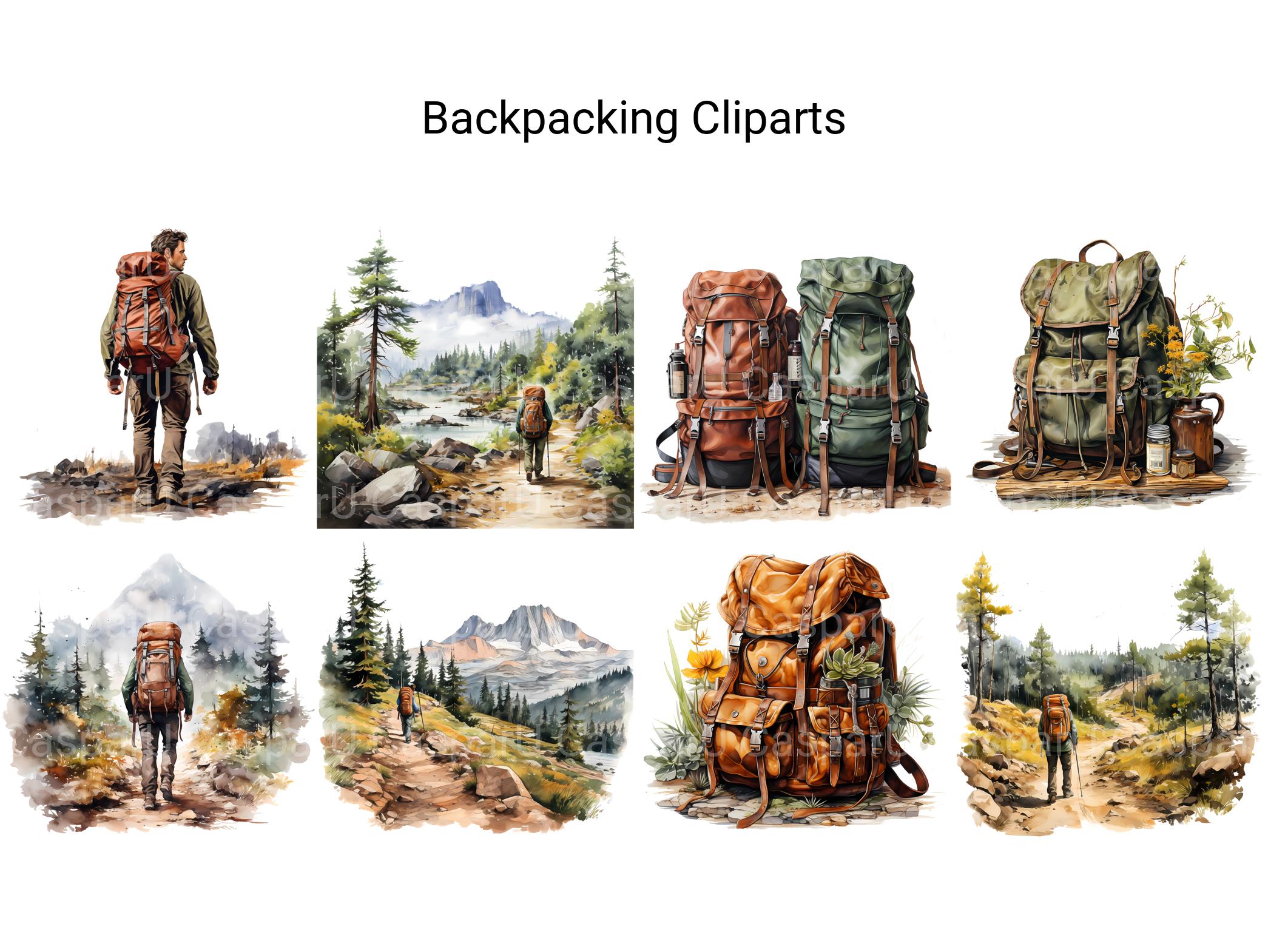 Backpacking Clipart - CraftNest