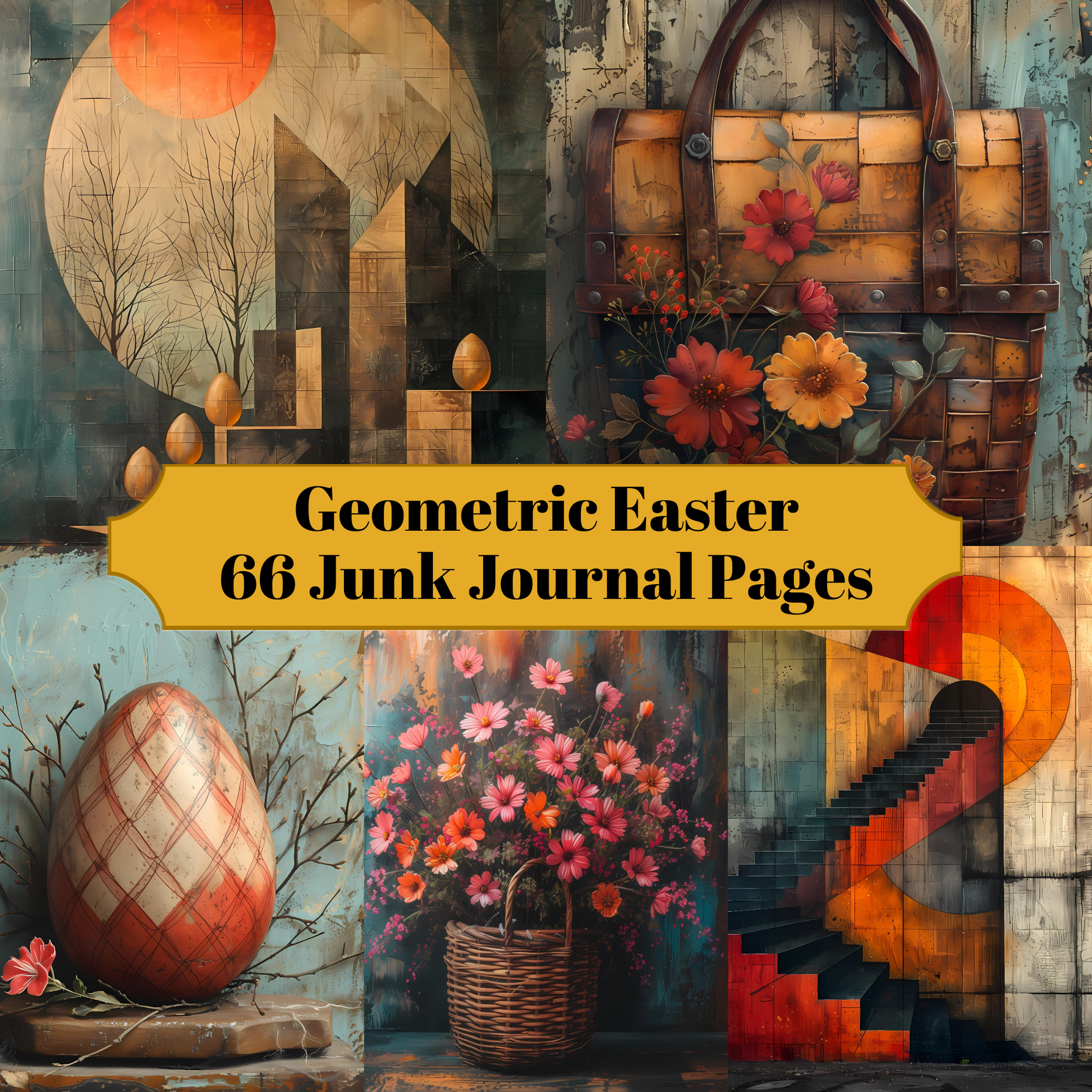 Geometric Easter Junk Journal Pages - CraftNest