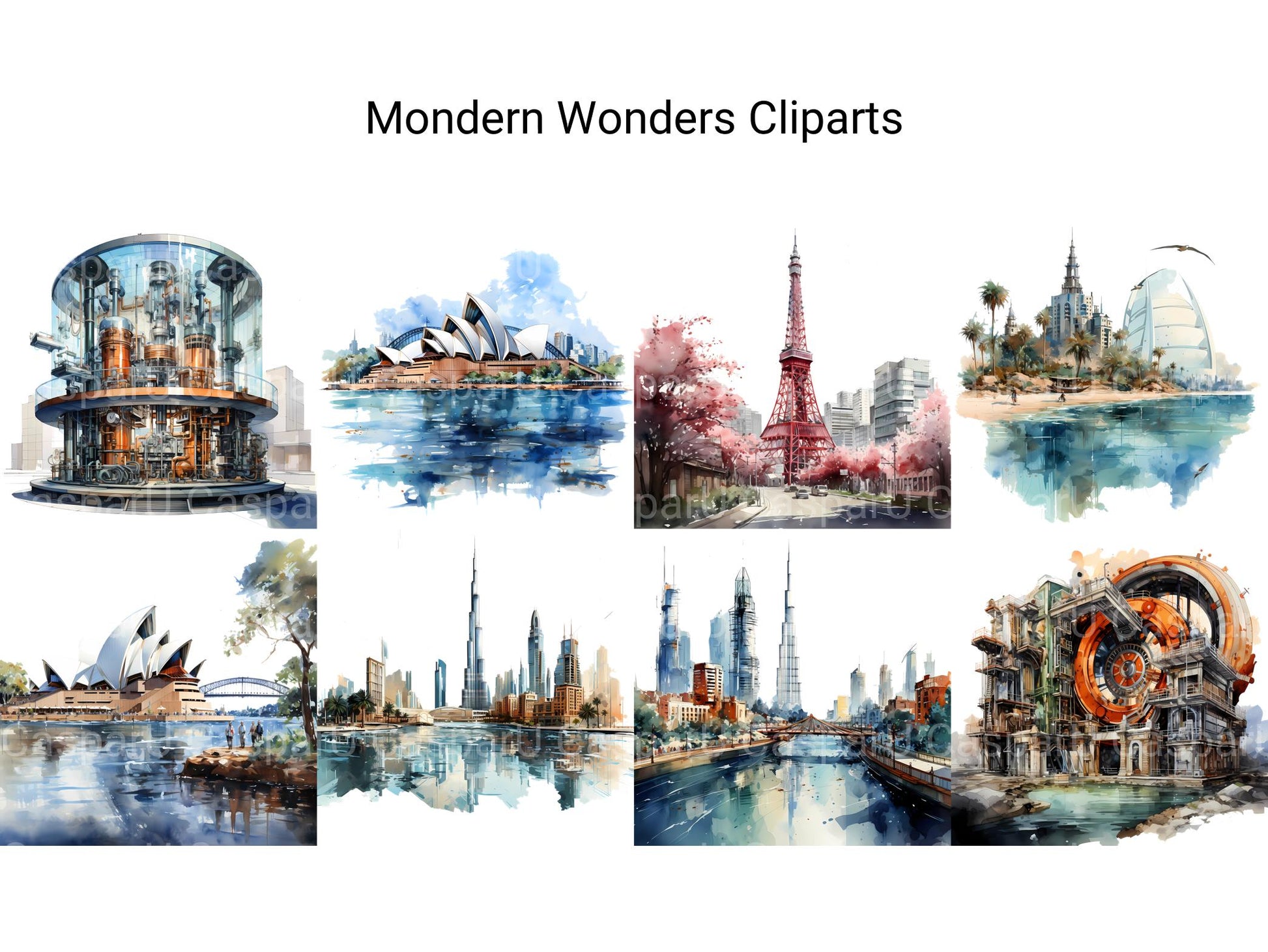 Modern Wonders Clipart - CraftNest