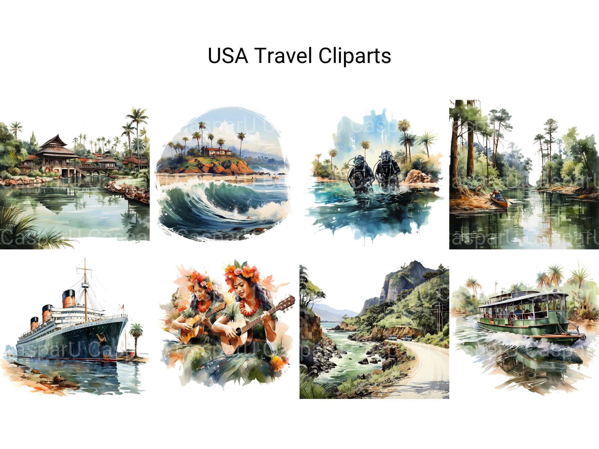 USA Travel Clipart - CraftNest