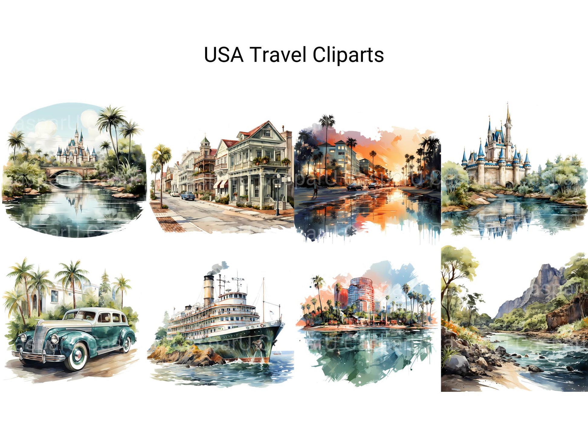 USA Travel Clipart - CraftNest