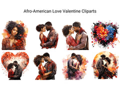 Afro-American Love Valentine Clipart - CraftNest