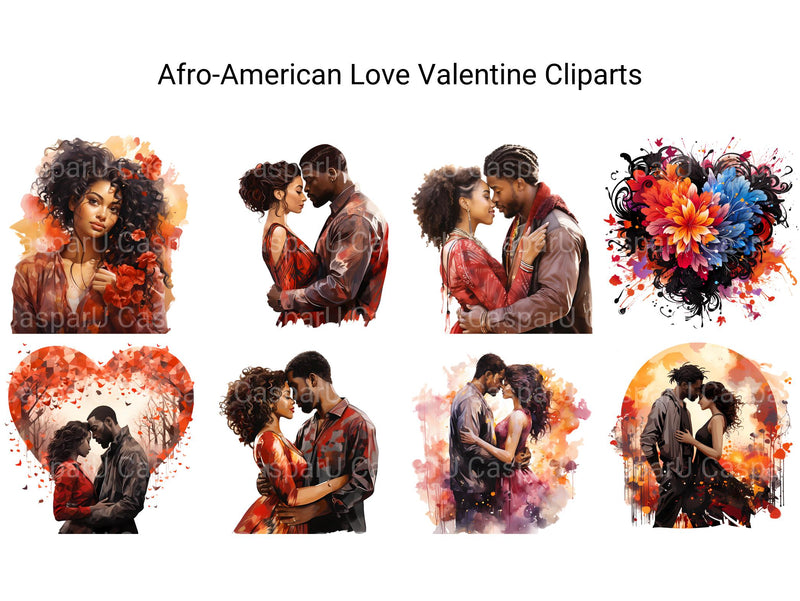 Afro-American Love Valentine Clipart - CraftNest