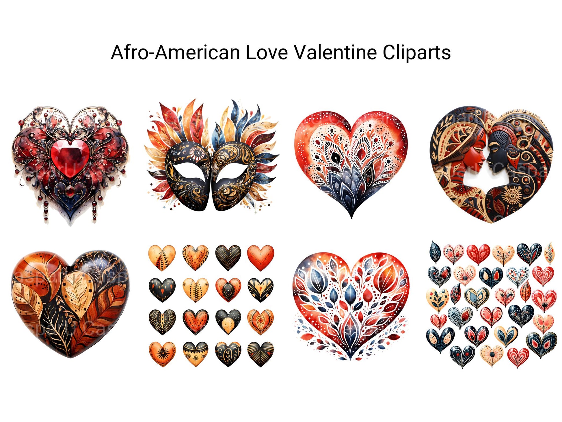 Afro-American Love Valentine Clipart - CraftNest