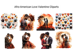 Afro-American Love Valentine Clipart - CraftNest