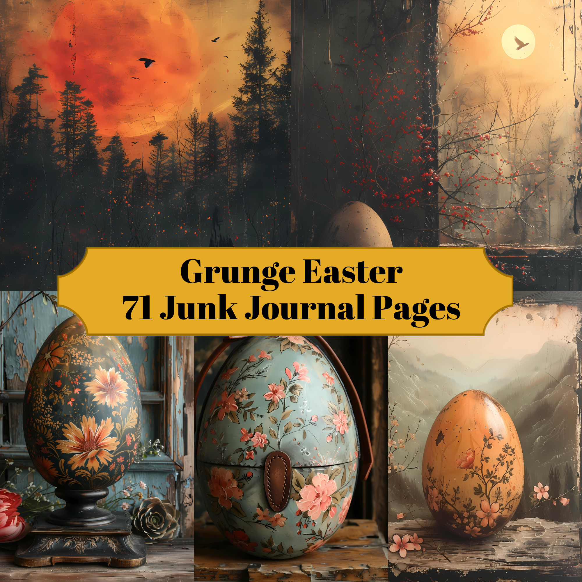 Grunge Easter Junk Journal Pages - CraftNest