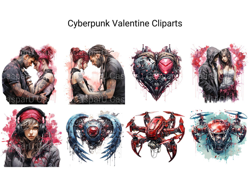 Cyberpunk Valentine Clipart - CraftNest