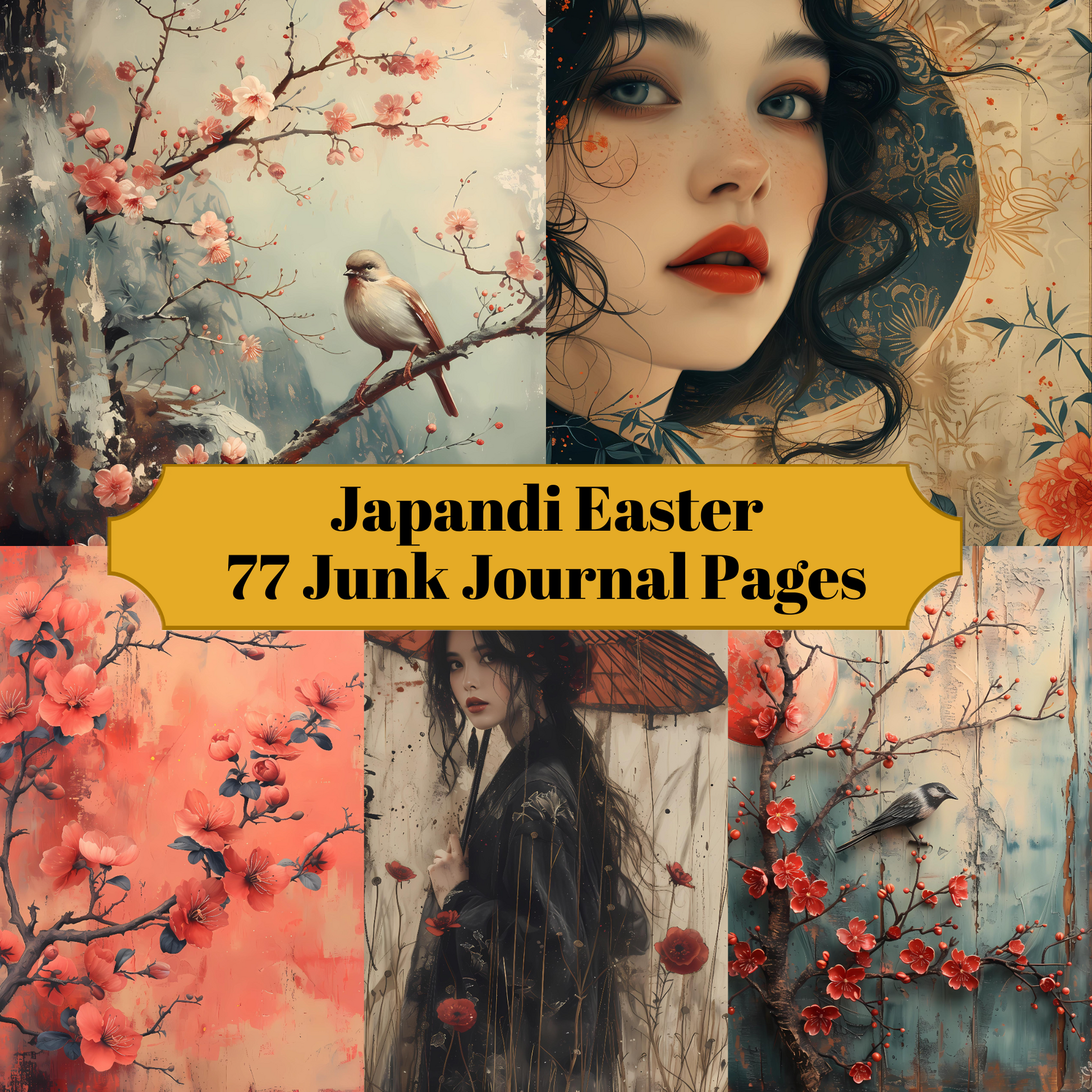 Japandi Easter Junk Journal Pages - CraftNest