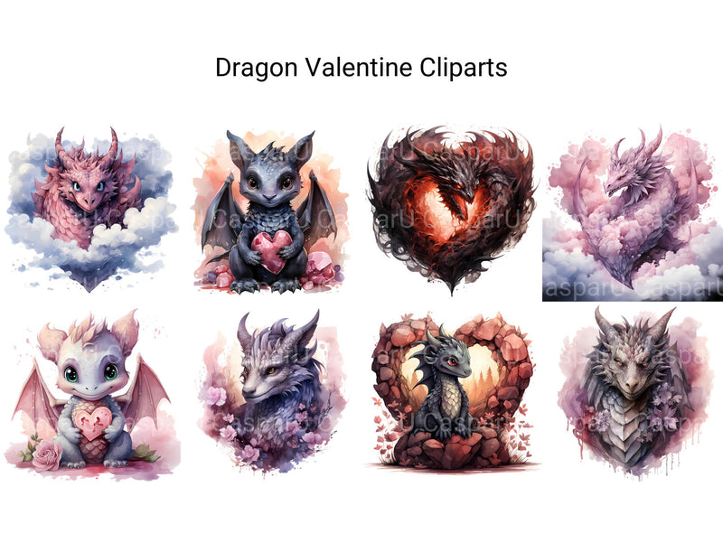 Dragon Valentine Clipart - CraftNest