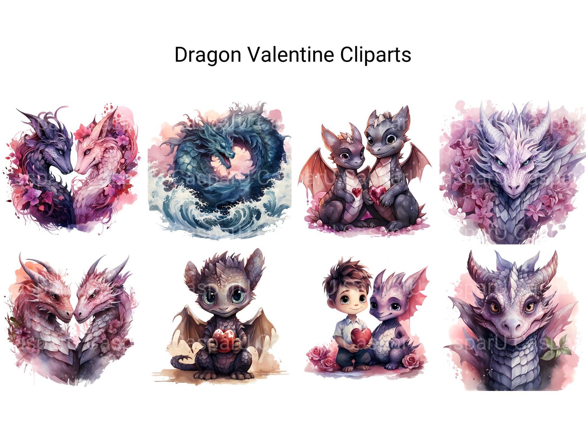 Dragon Valentine Clipart - CraftNest