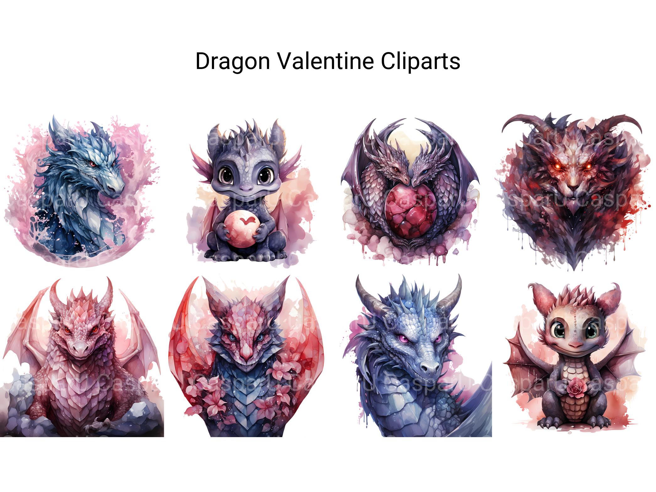 Dragon Valentine Clipart - CraftNest