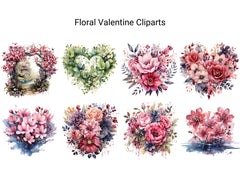 Floral Valentine Clipart - CraftNest