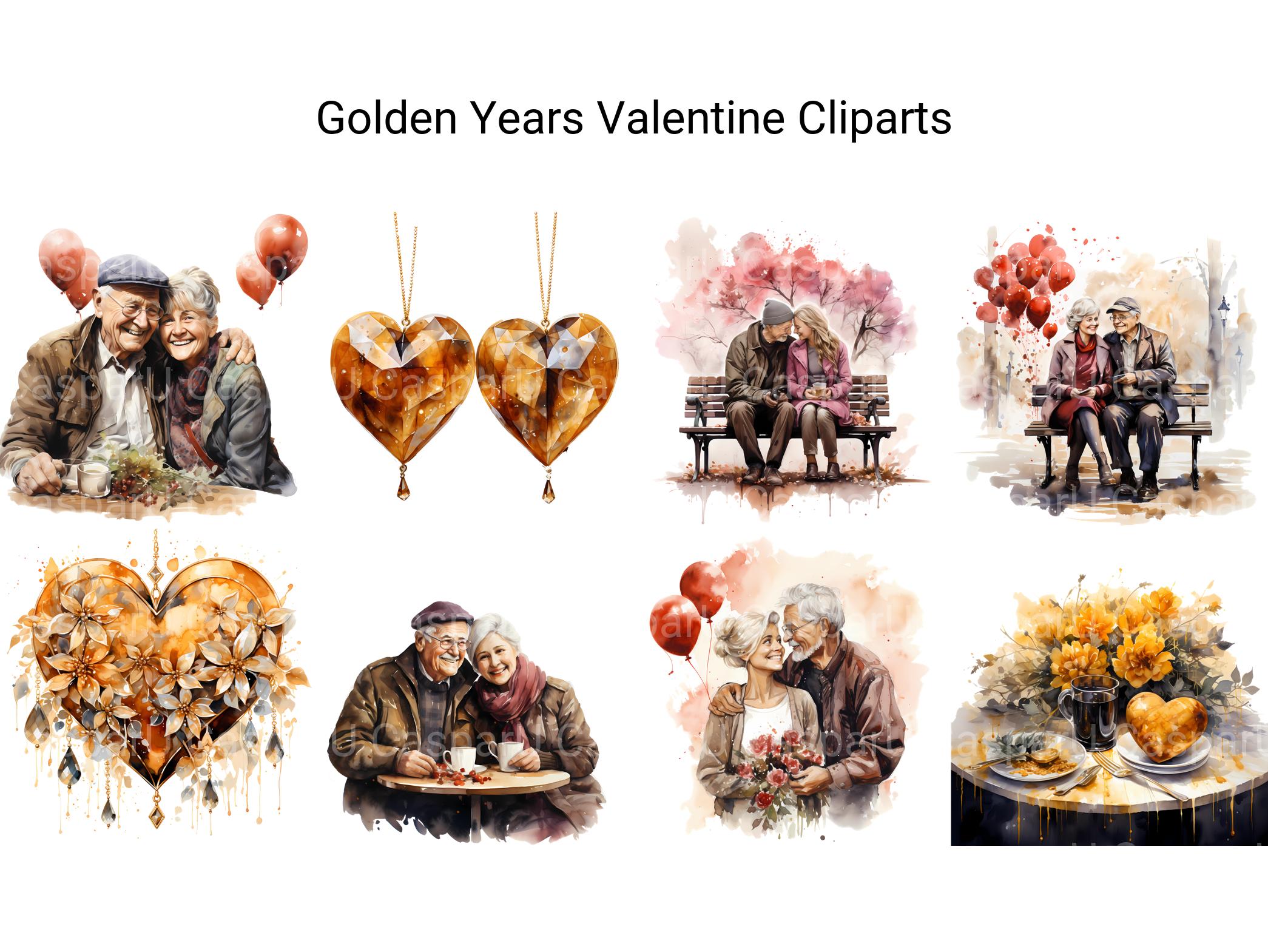 Golden Years Valentine Clipart - CraftNest