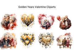 Golden Years Valentine Clipart - CraftNest