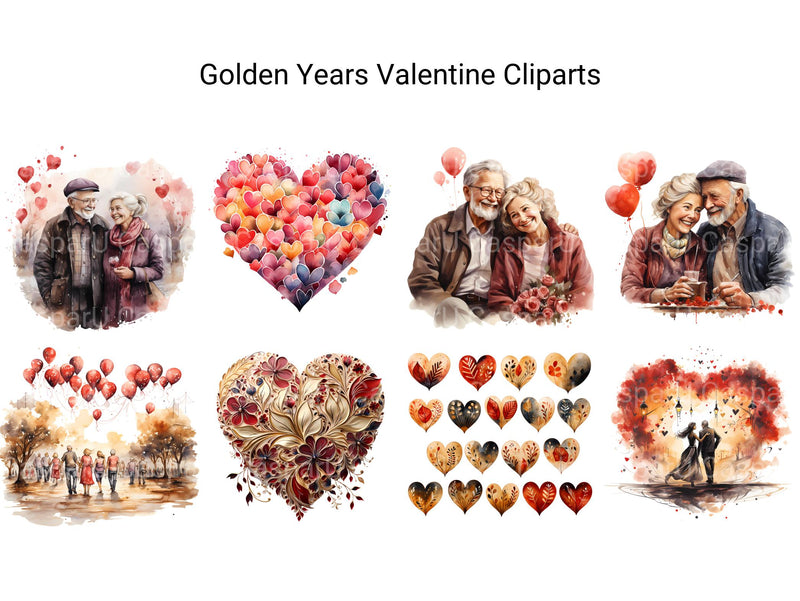 Golden Years Valentine Clipart - CraftNest