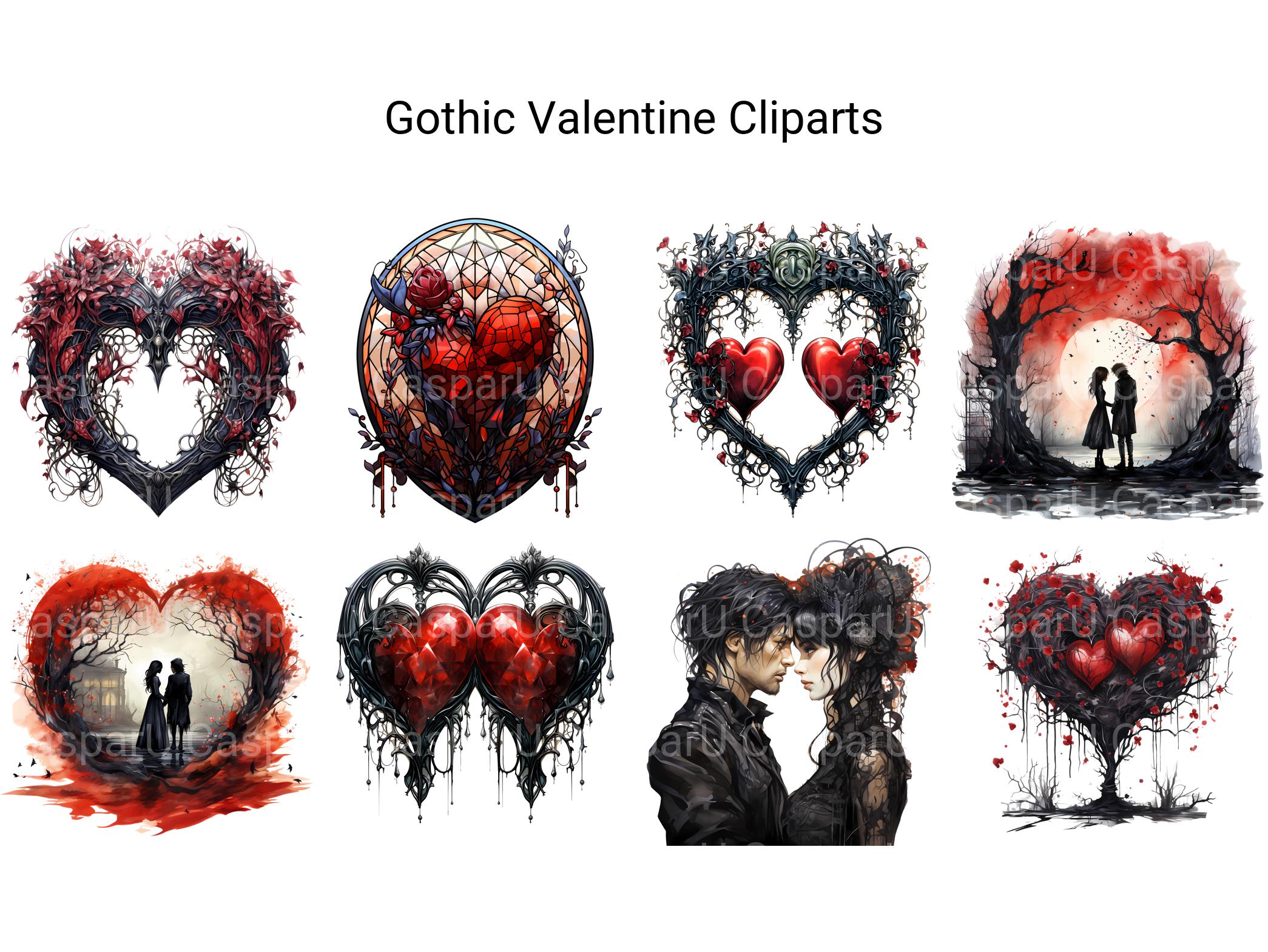 Gothic Valentine Clipart - CraftNest