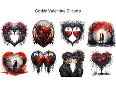 Gothic Valentine Clipart - CraftNest