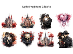 Gothic Valentine Clipart - CraftNest