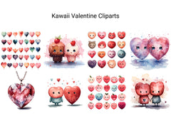 Kawaii Valentine Clipart - CraftNest