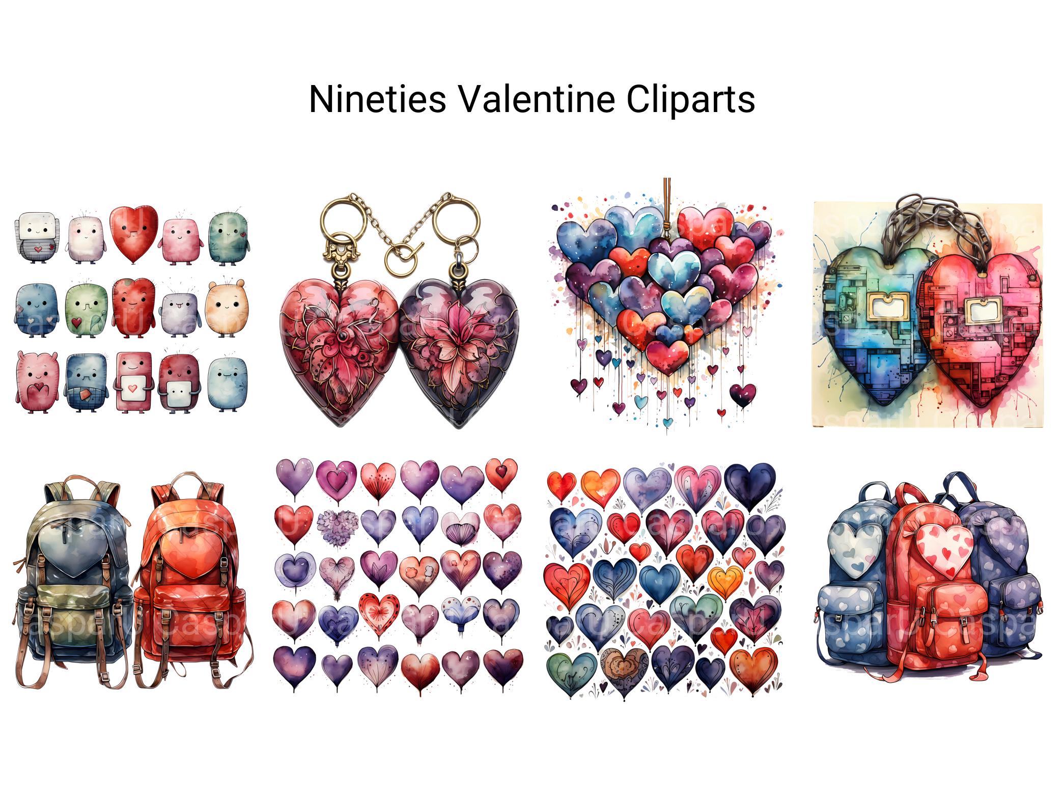 Nineties Valentine Clipart - CraftNest