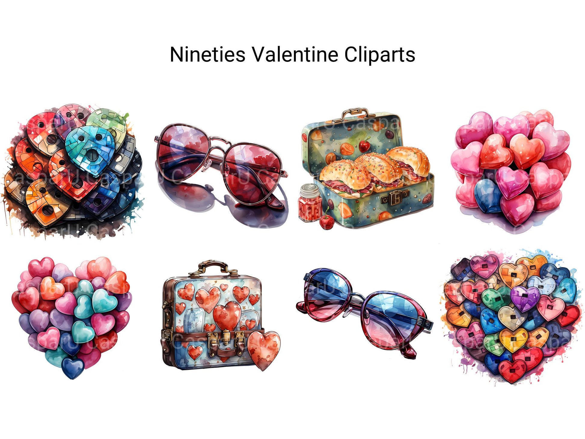 Nineties Valentine Clipart - CraftNest