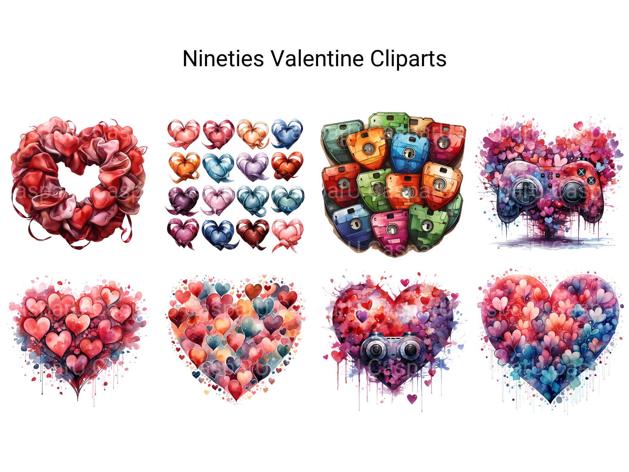 Nineties Valentine Clipart - CraftNest