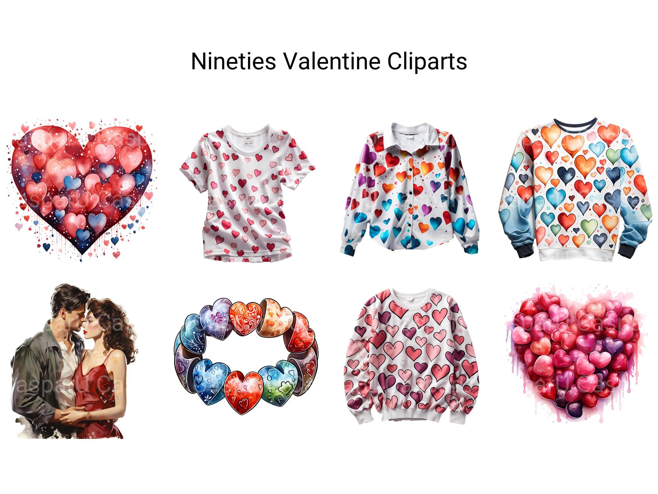 Nineties Valentine Clipart - CraftNest