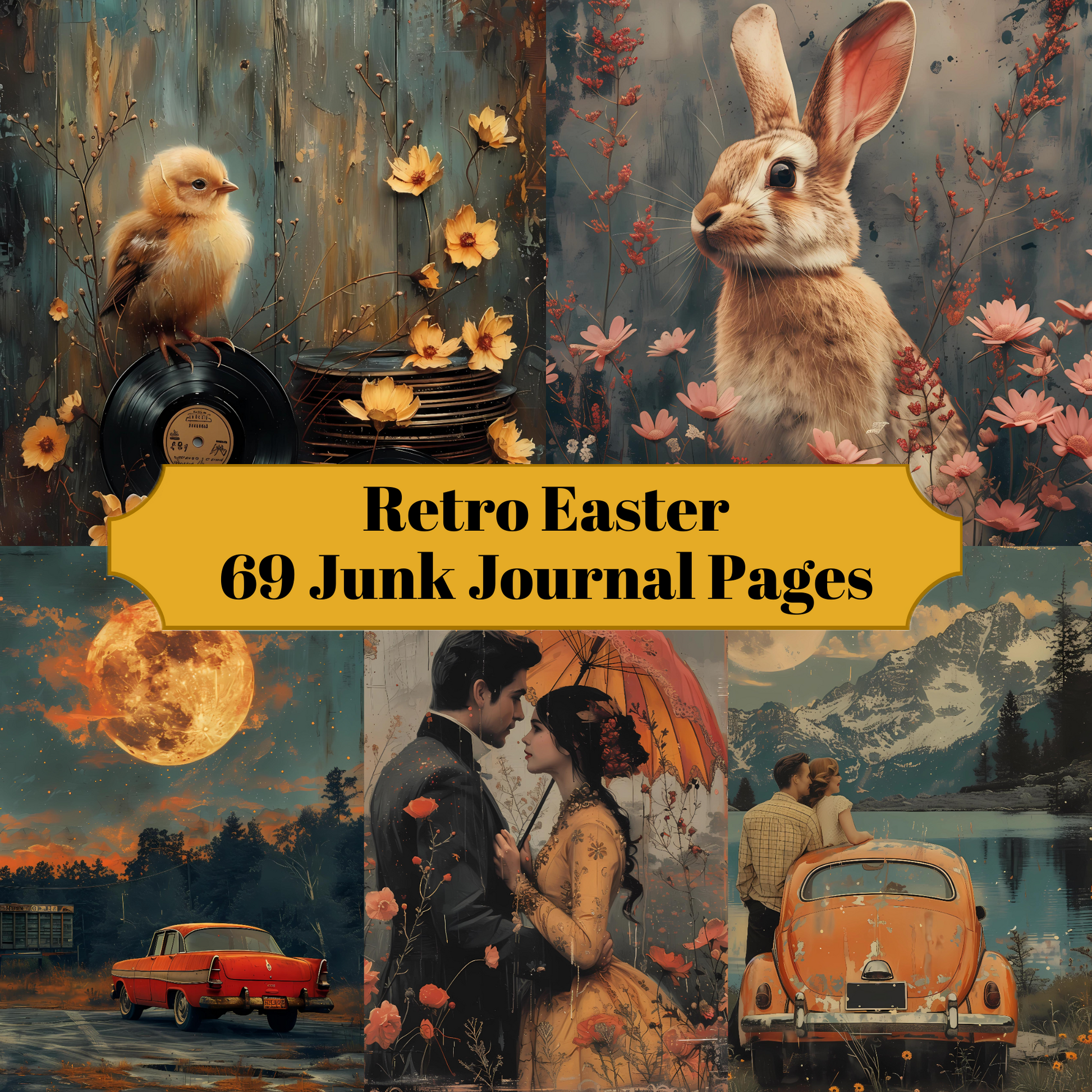 Retro Easter Junk Journal Pages - CraftNest